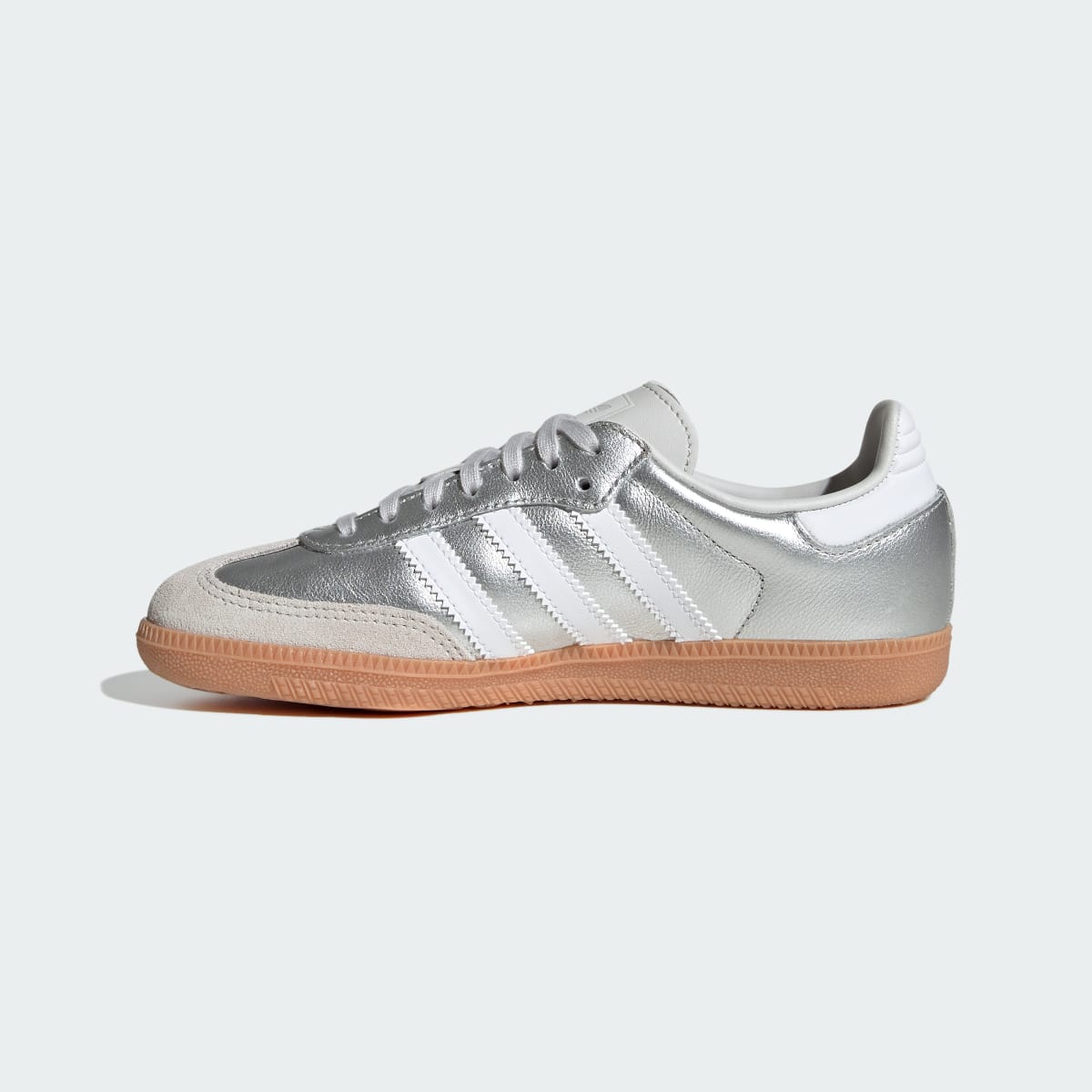Adidas Kids' SAMBA OG SHOES - Silver Metallic / Cloud White / Gum - Image 6