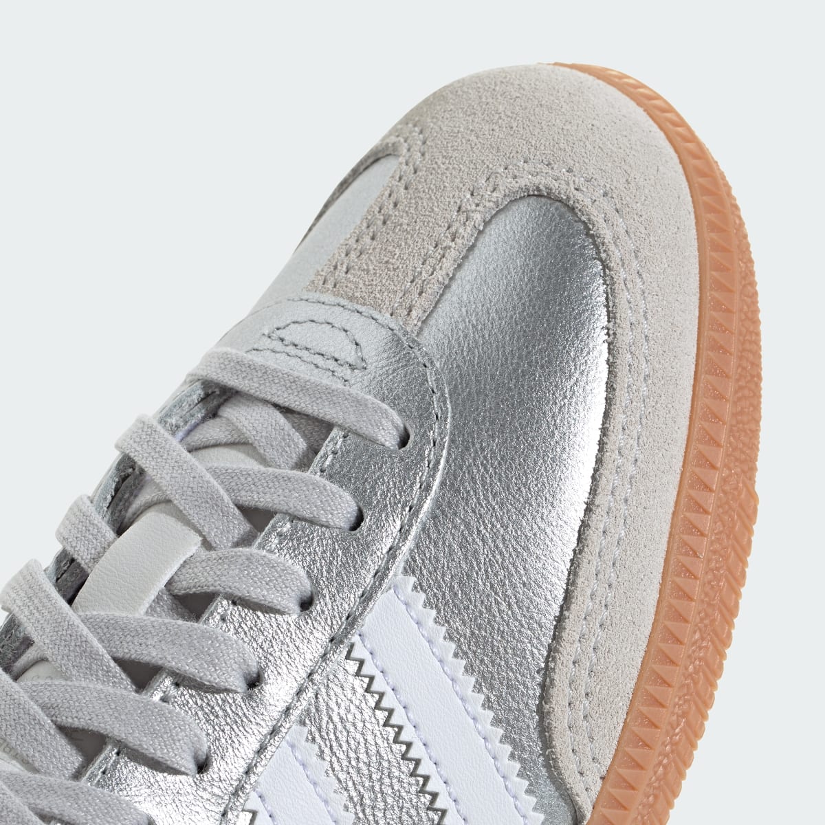 Adidas Kids' SAMBA OG SHOES - Silver Metallic / Cloud White / Gum - Image 8