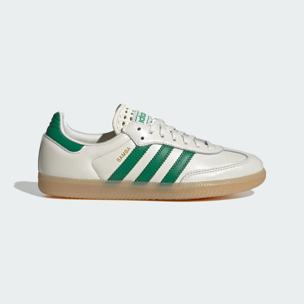 Adidas Women's SAMBA OG SHOES - Off White / Green / Gold Metallic - Image 1
