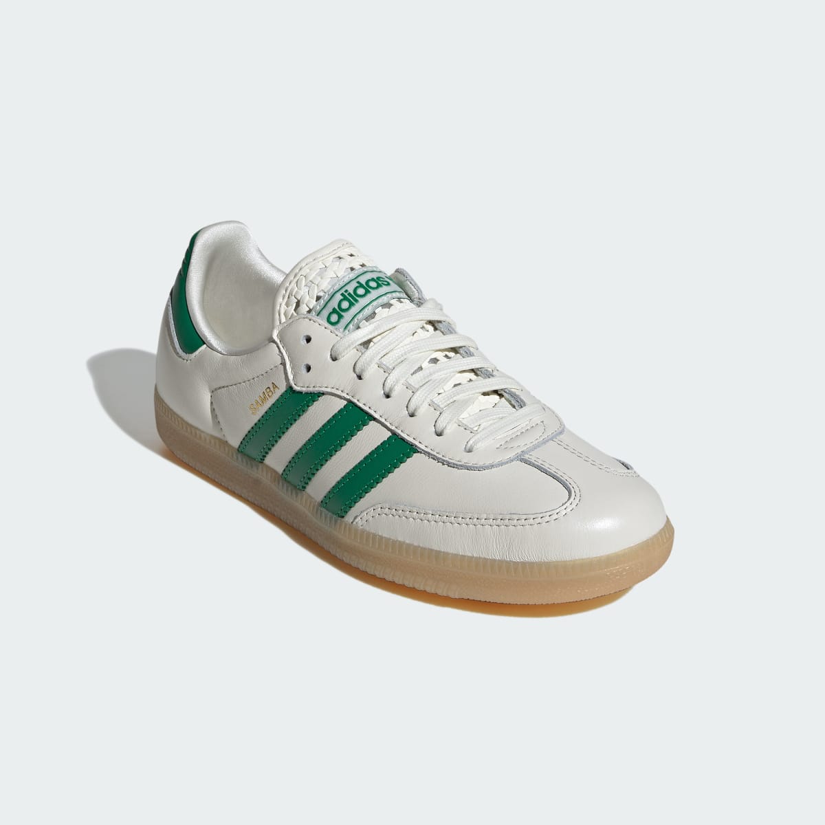 Adidas Women's SAMBA OG SHOES - Off White / Green / Gold Metallic - Image 5