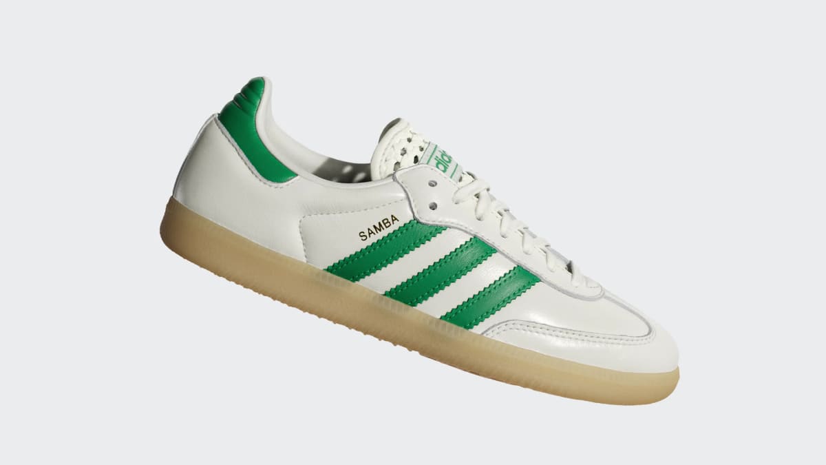 Adidas Women's SAMBA OG SHOES - Off White / Green / Gold Metallic - Image 2