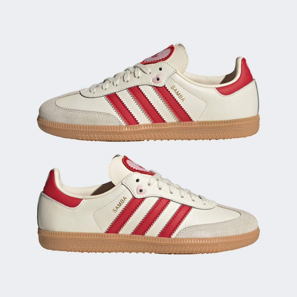 Adidas Kids' SAMBA OG SHOES - Cream White / Better Scarlet / Gum - Image 8