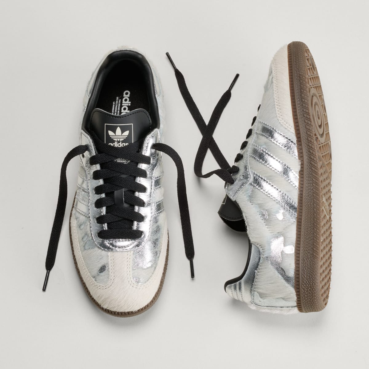 Adidas Women's SAMBA OG SHOES - Cream White / Silver Metallic / Core Black - Image 4