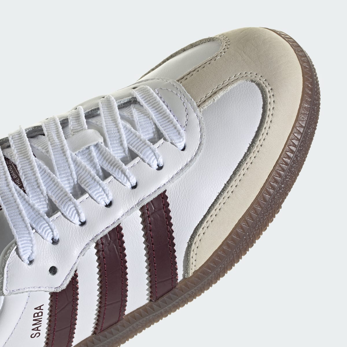 Adidas Women's SAMBA OG SHOES - Cloud White / Maroon / Gum - Image 8