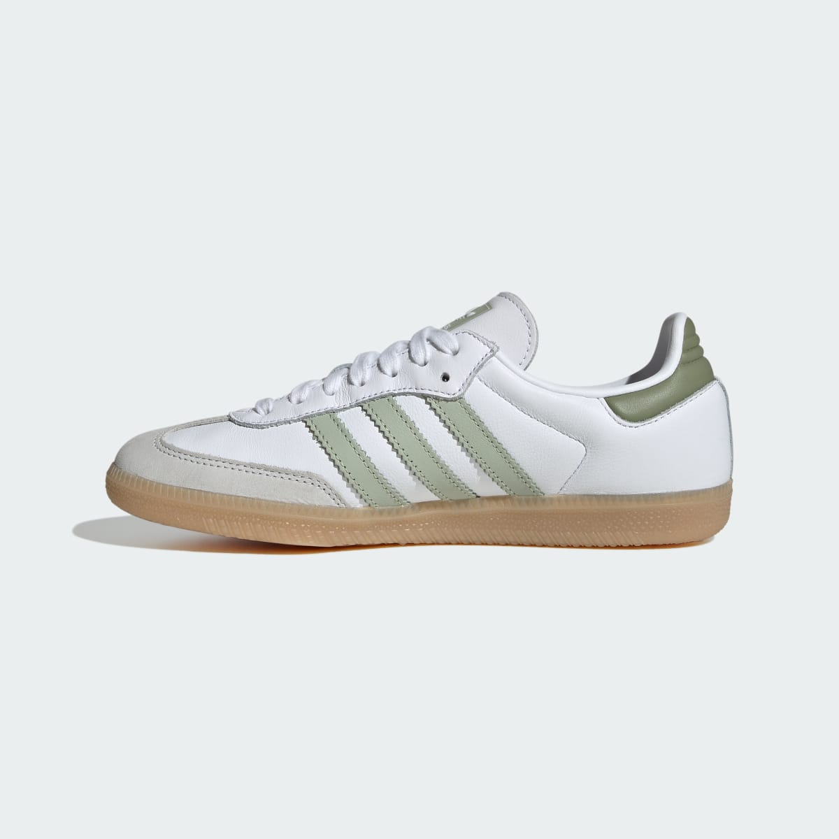 Adidas Women's SAMBA OG SHOES - Cloud White / Halo Green / Tent Green - Image 6