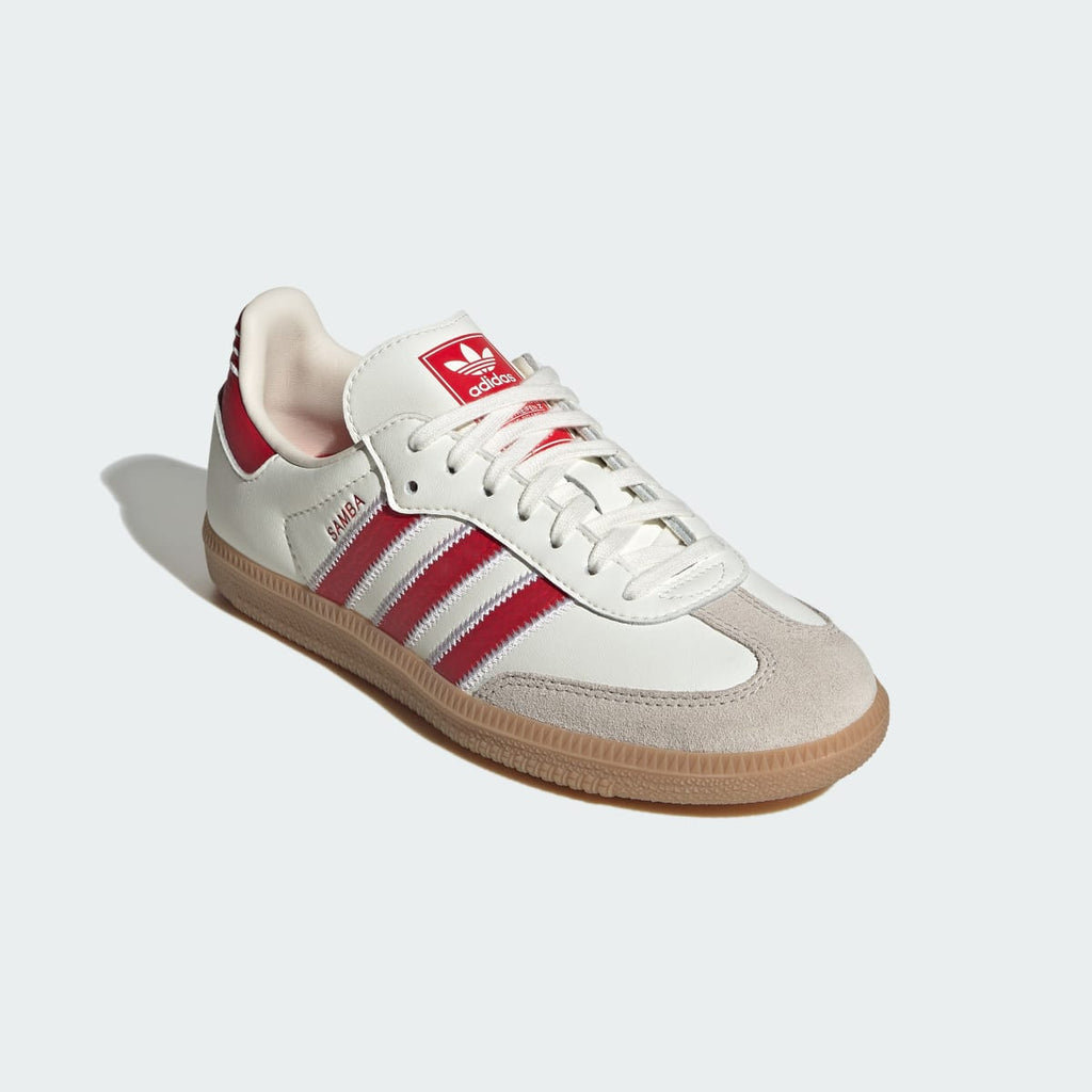 Adidas Kids' SAMBA OG SHOES - Off White / Better Scarlet / Gum - Image 4