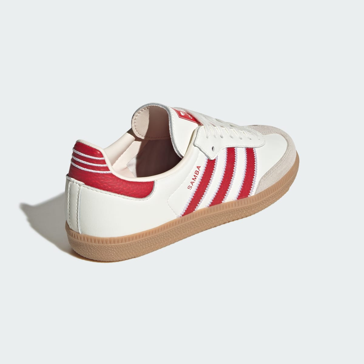 Adidas Kids' SAMBA OG SHOES - Off White / Better Scarlet / Gum - Image 5