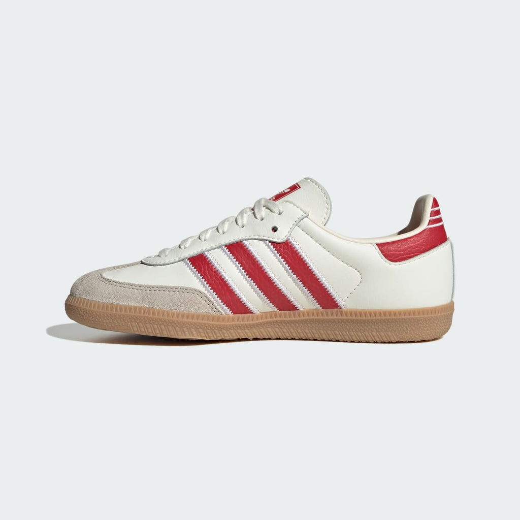 Adidas Kids' SAMBA OG SHOES - Off White / Better Scarlet / Gum - Image 6