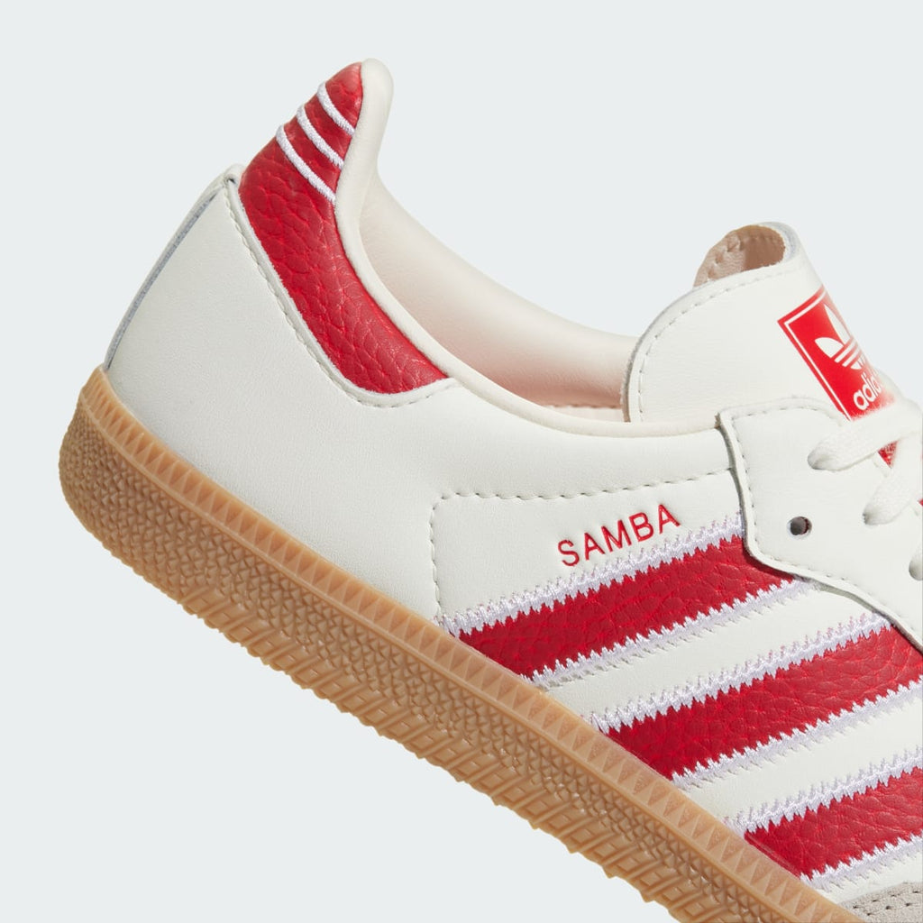 Adidas Kids' SAMBA OG SHOES - Off White / Better Scarlet / Gum - Image 7