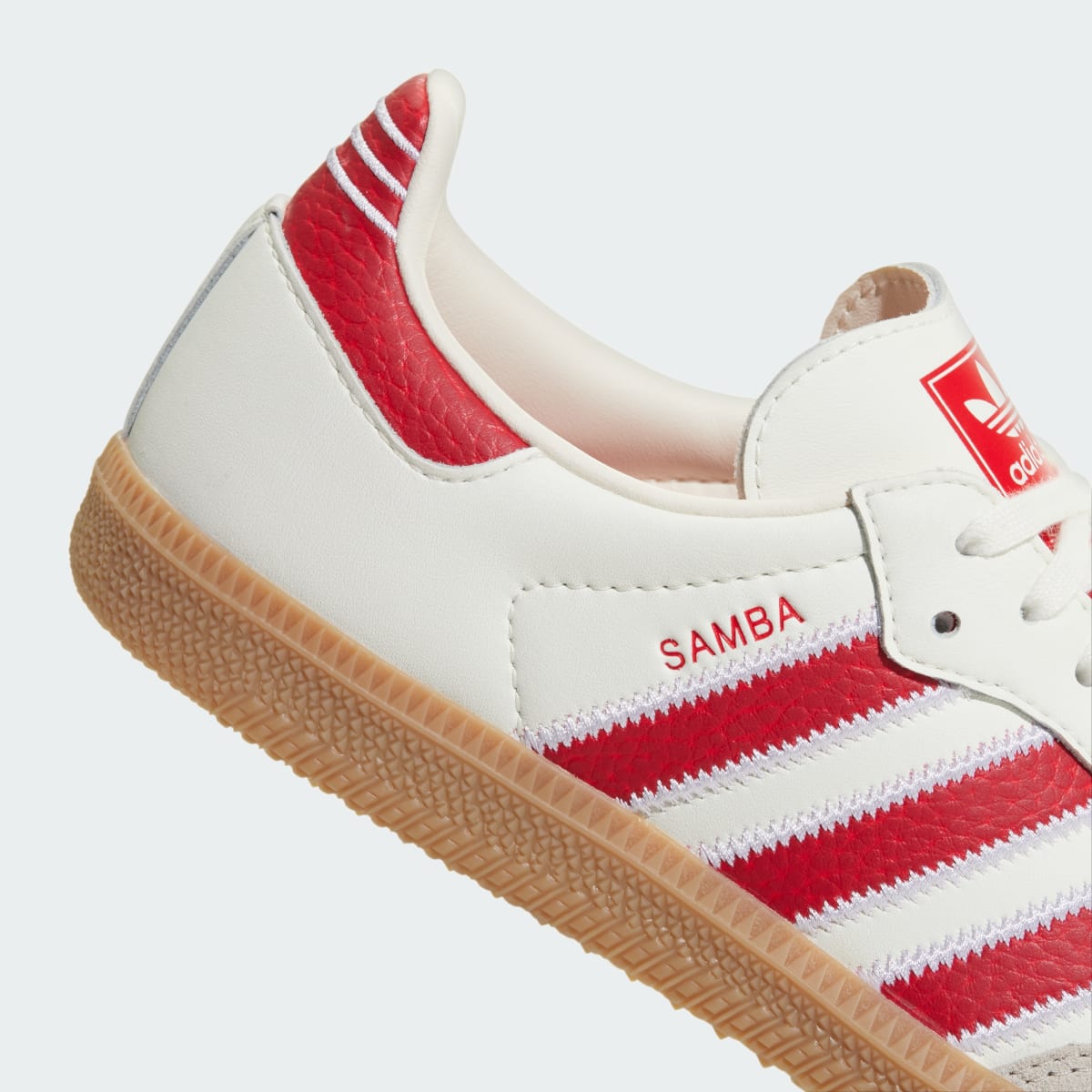 Adidas Kids' SAMBA OG SHOES - Off White / Better Scarlet / Gum - Image 7