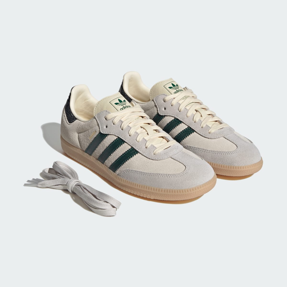 Adidas Men's SAMBA OG SHOES - Cream White / Collegiate Green / Magic Beige - Image 8