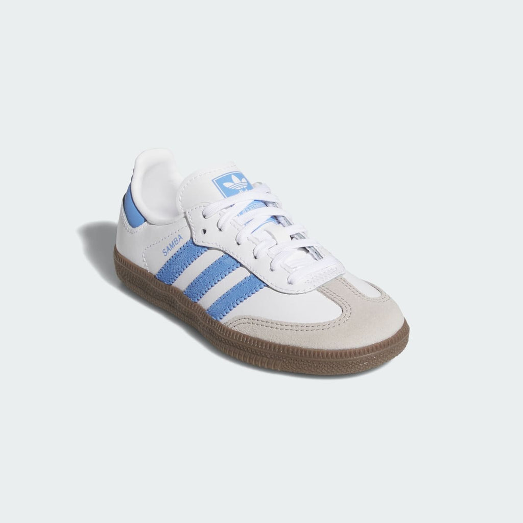 Adidas Kids' SAMBA OG SHOES - Cloud White / Blue Fusion / Gum - Image 4