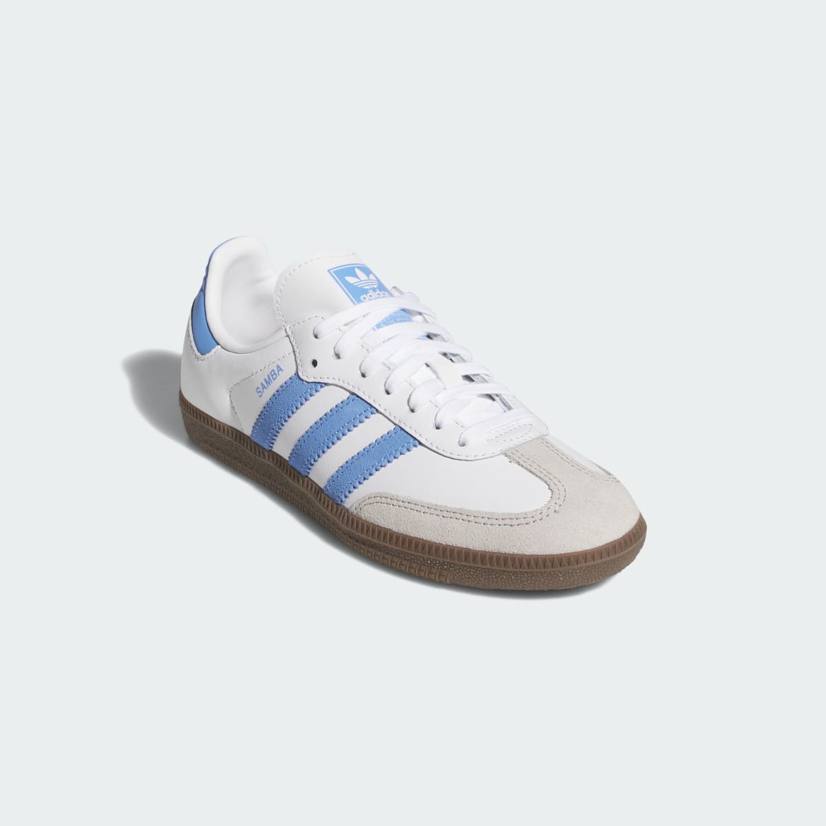 Adidas Kids' SAMBA OG SHOES - Cloud White / Blue Fusion / Gum - Image 4