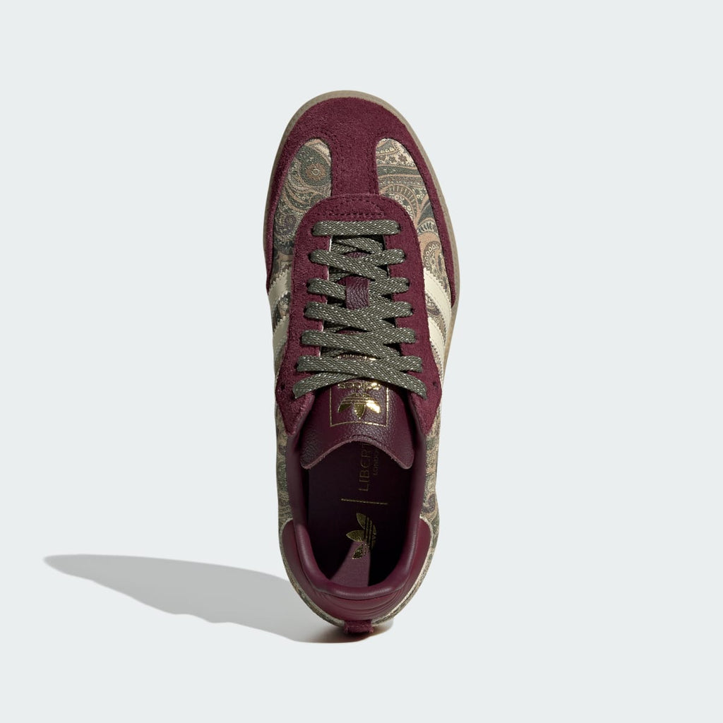 Adidas Women's SAMBA OG x LIBERTY LONDON SHOES - Maroon / Warm Vanilla / Olive Strata - Image 2