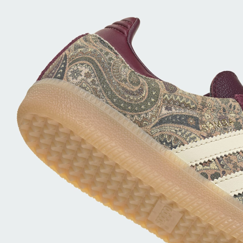 Adidas Women's SAMBA OG x LIBERTY LONDON SHOES - Maroon / Warm Vanilla / Olive Strata - Image 8