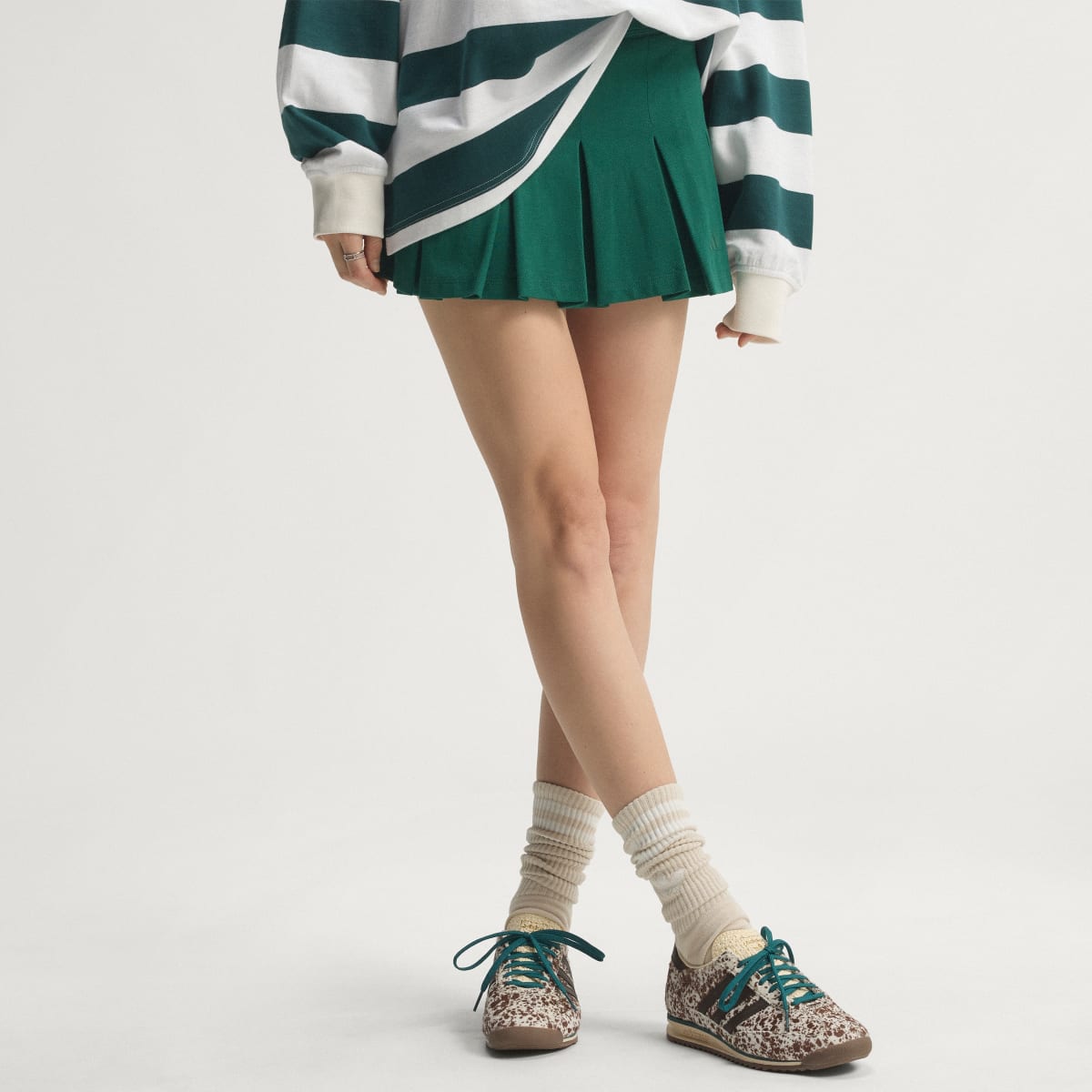 Adidas Women's SL 72 OG SHOES - Off White / Dark Brown / Rich Green - Image 8