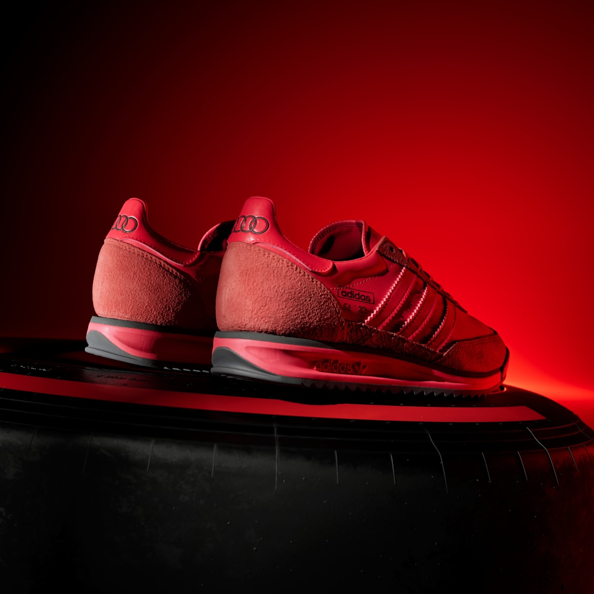 Adidas Women's SL 72 RS AUDI REVOLUT F1 TEAM SHOES - Hi-Res Red / Utility Black / Hi-Res Red - Image 6