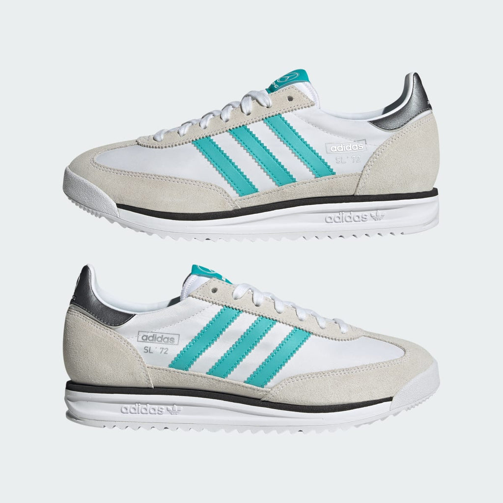Adidas Men's SL 72 RS MERCEDES SHOES - Cloud White / Core Black / Silver Metallic - Image 7