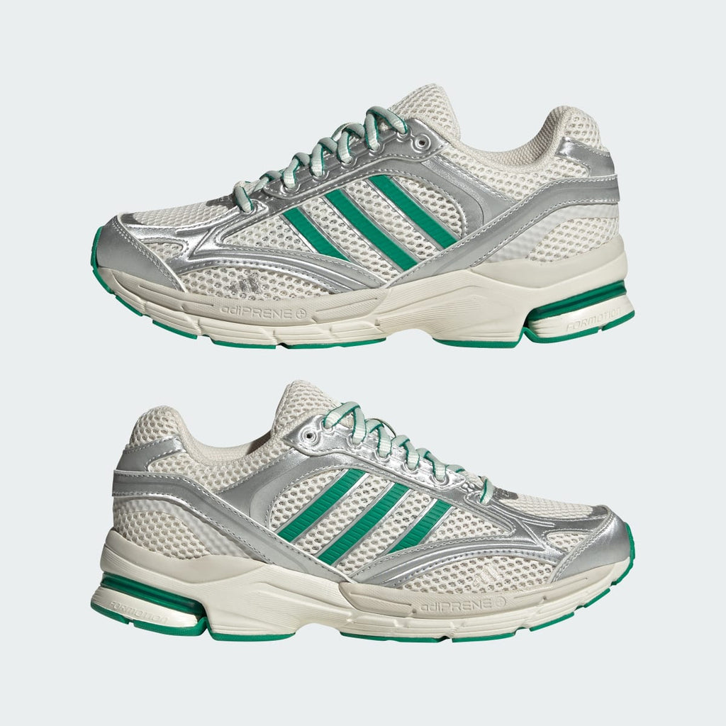 Adidas Women's SPIRITAIN 2000 SHOES - Chalk White / Silver Metallic / Court Green - Image 7