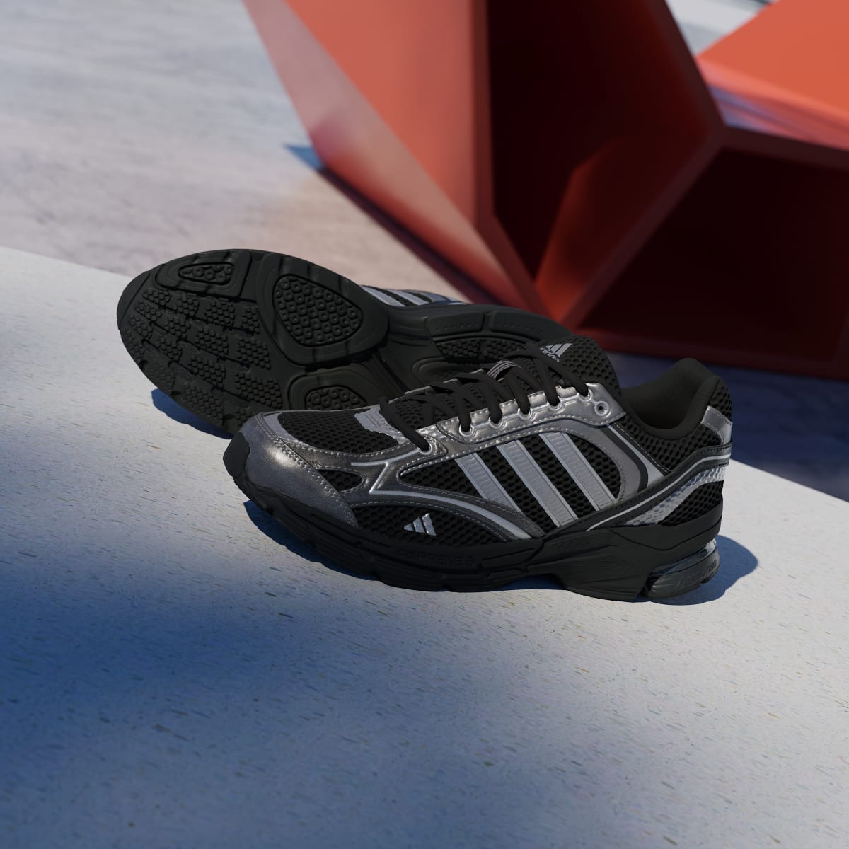 Adidas Men's SPIRITAIN 2000 Shoes - Core Black / Iron Metallic / Matte Silver - Image 4