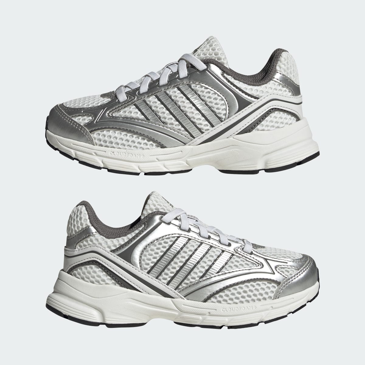 Adidas Kids' SPIRITAIN SHOES CHILDREN - Crystal White / Silver Metallic / Grey Four - Image 7
