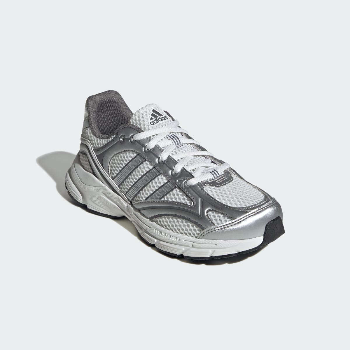 Adidas Kids' SPIRITAIN SHOES JUNIOR - Crystal White / Silver Metallic / Grey Four - Image 4