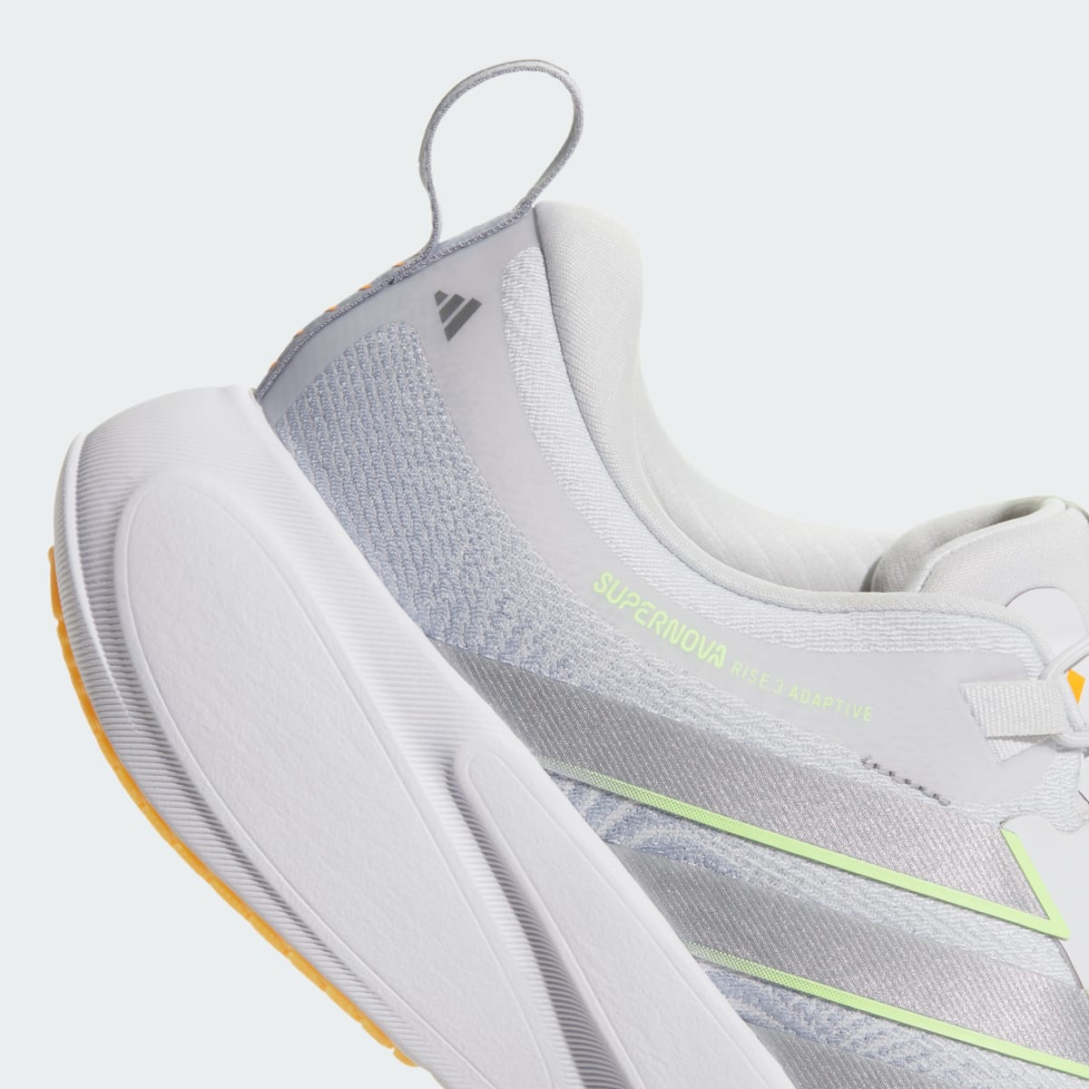 Adidas Men's SUPERNOVA RISE 3 ADAPTIVE RUNNING SHOES - Dash Grey / Silver Metallic / Signal Green - Image 9