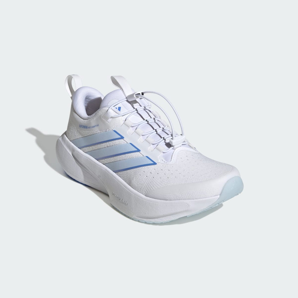 Adidas Women's SUPERNOVA RISE 3 ADAPTIVE RUNNING SHOES - Cloud White / Blue Fusion / Silver Metallic - Image 5