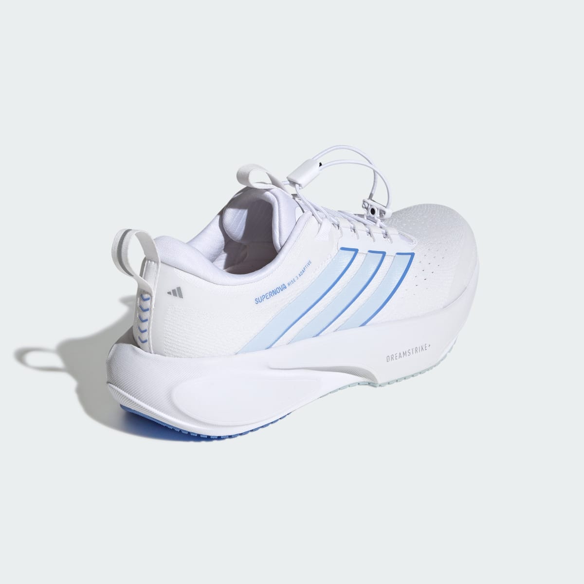 Adidas Women's SUPERNOVA RISE 3 ADAPTIVE RUNNING SHOES - Cloud White / Blue Fusion / Silver Metallic - Image 6
