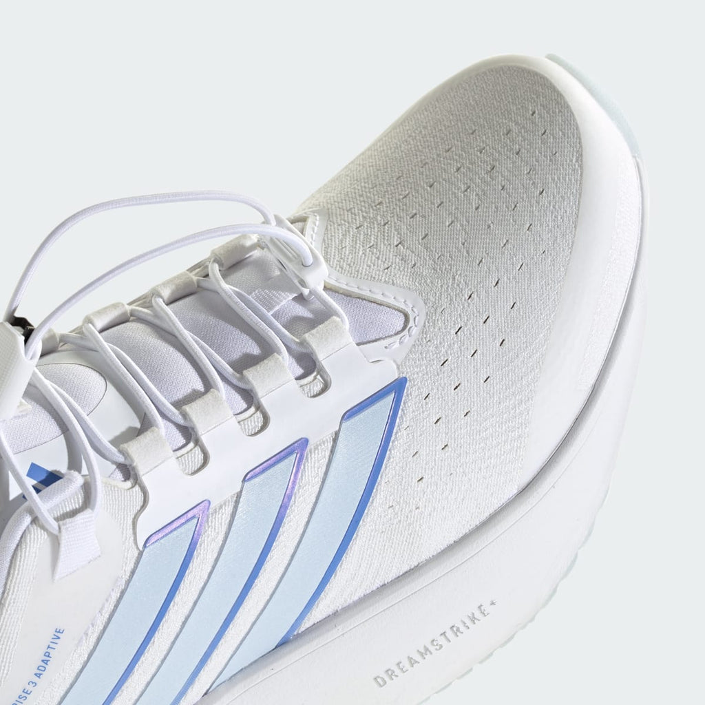 Adidas Women's SUPERNOVA RISE 3 ADAPTIVE RUNNING SHOES - Cloud White / Blue Fusion / Silver Metallic - Image 10