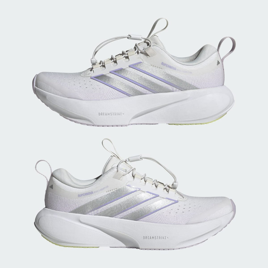 Adidas Women's SUPERNOVA RISE 3 ADAPTIVE RUNNING SHOES - Crystal White / Silver Metallic / Glow Purple - Image 7