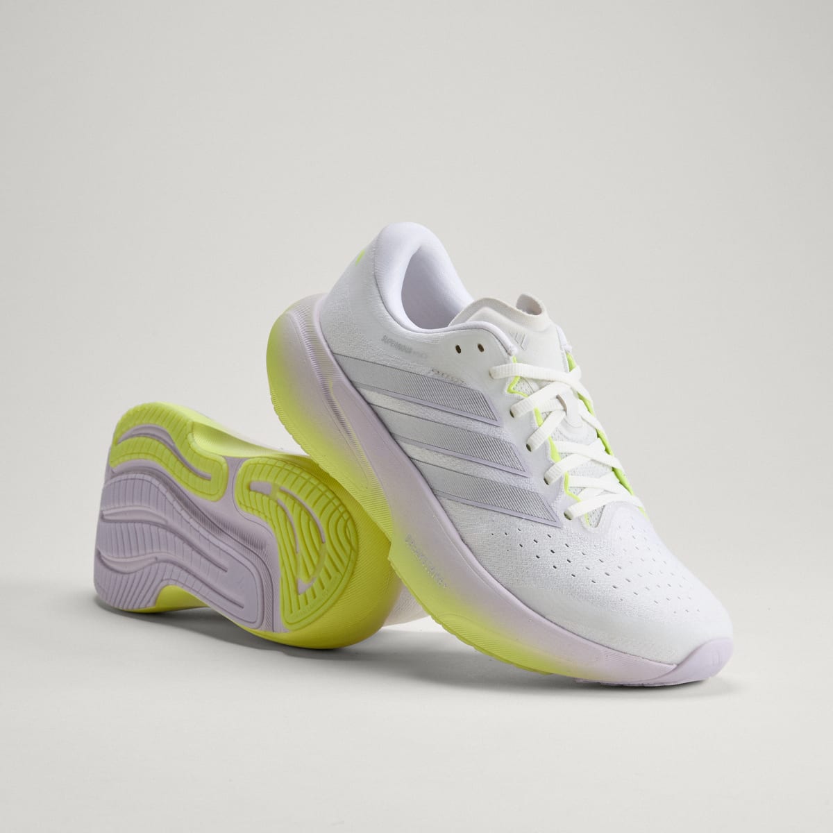 Adidas Women's SUPERNOVA RISE 3 RUNNING SHOES - Crystal White / Silver Metallic / Purple Tint - Image 1