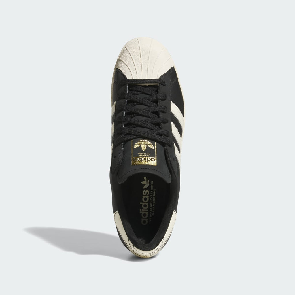 Adidas Men's SUPERSTAR 80 ADV Trainers - Core Black / Cream White / Gold Metallic - Image 2