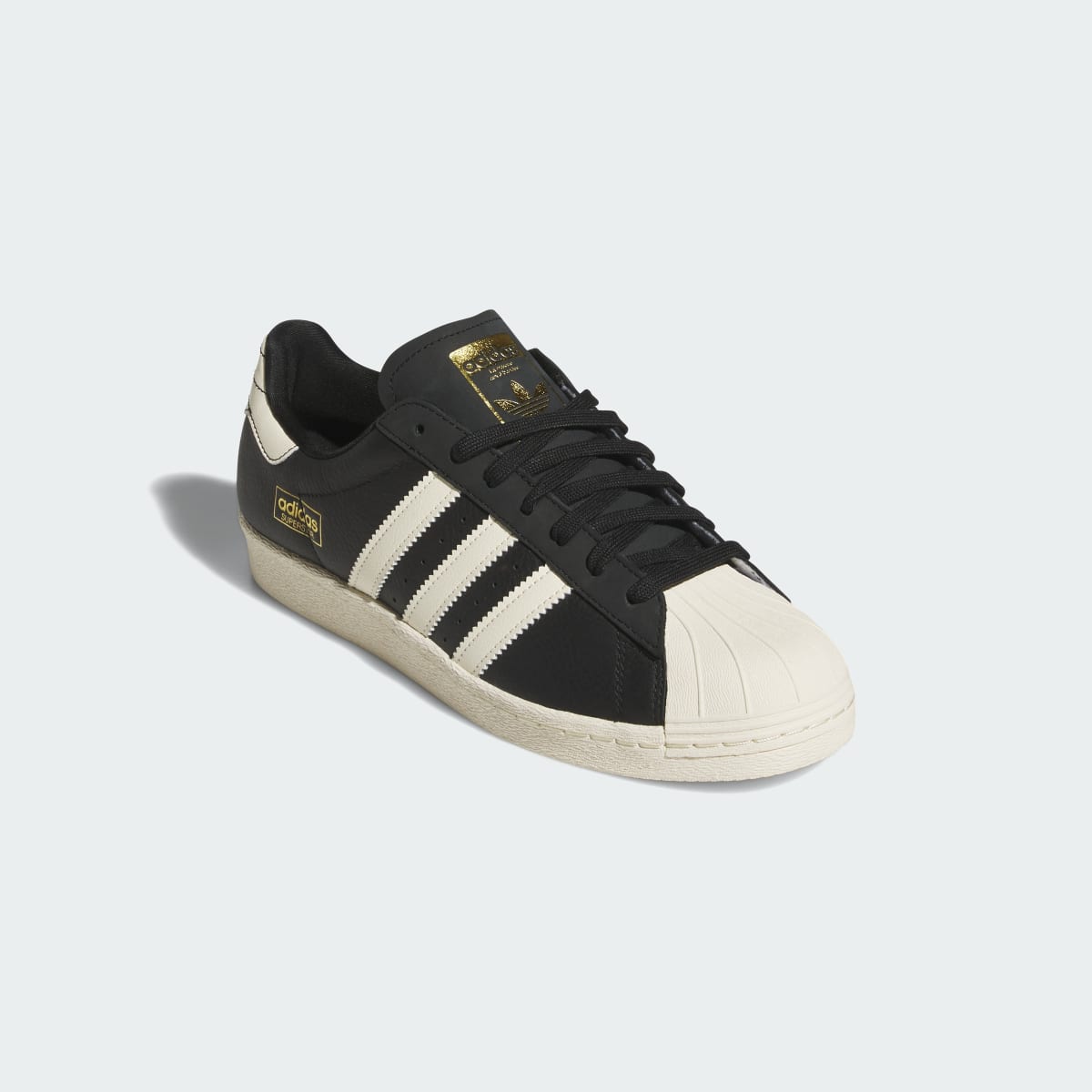 Adidas Men's SUPERSTAR 80 ADV Trainers - Core Black / Cream White / Gold Metallic - Image 4