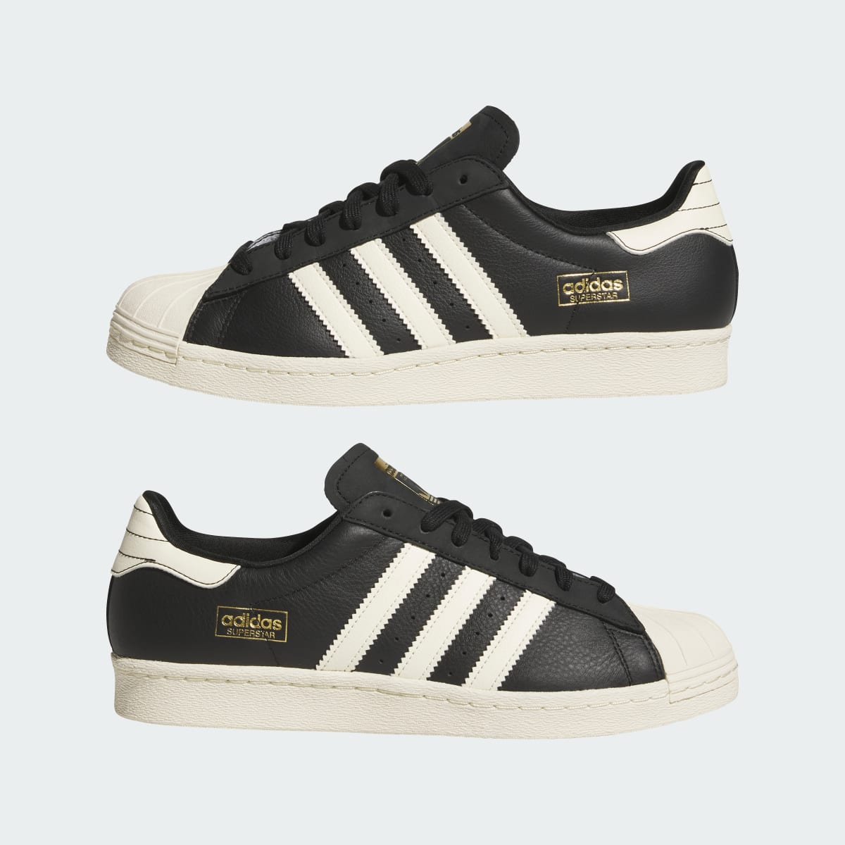 Adidas Men's SUPERSTAR 80 ADV Trainers - Core Black / Cream White / Gold Metallic - Image 7