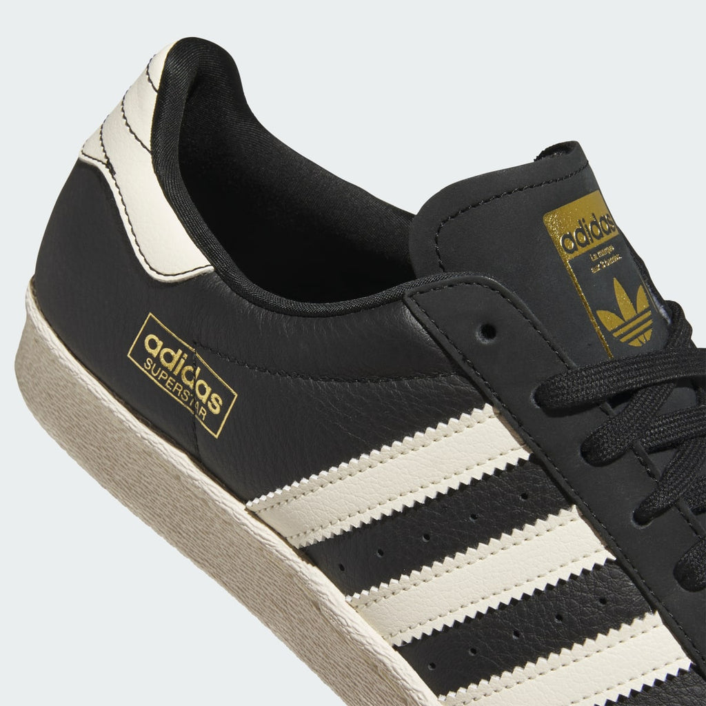 Adidas Men's SUPERSTAR 80 ADV Trainers - Core Black / Cream White / Gold Metallic - Image 8