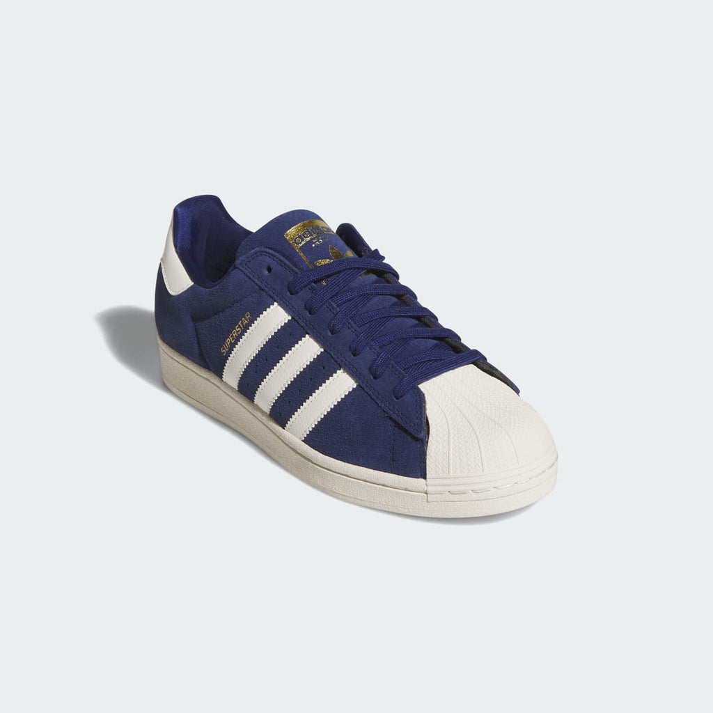 Adidas Men's SUPERSTAR ADV Shoes - Dark Blue / Chalk White / Gold Metallic - Image 4