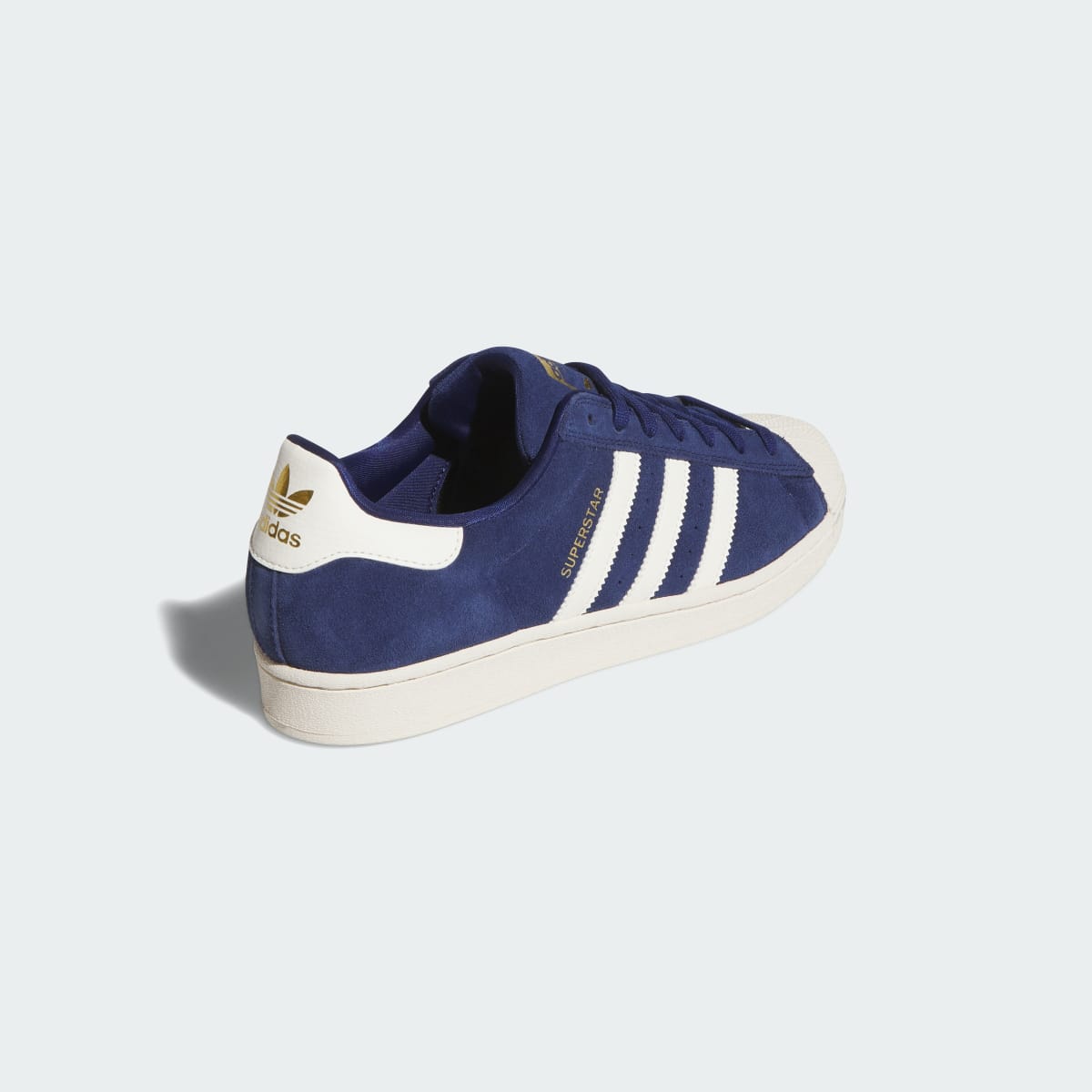 Adidas Men's SUPERSTAR ADV Shoes - Dark Blue / Chalk White / Gold Metallic - Image 5