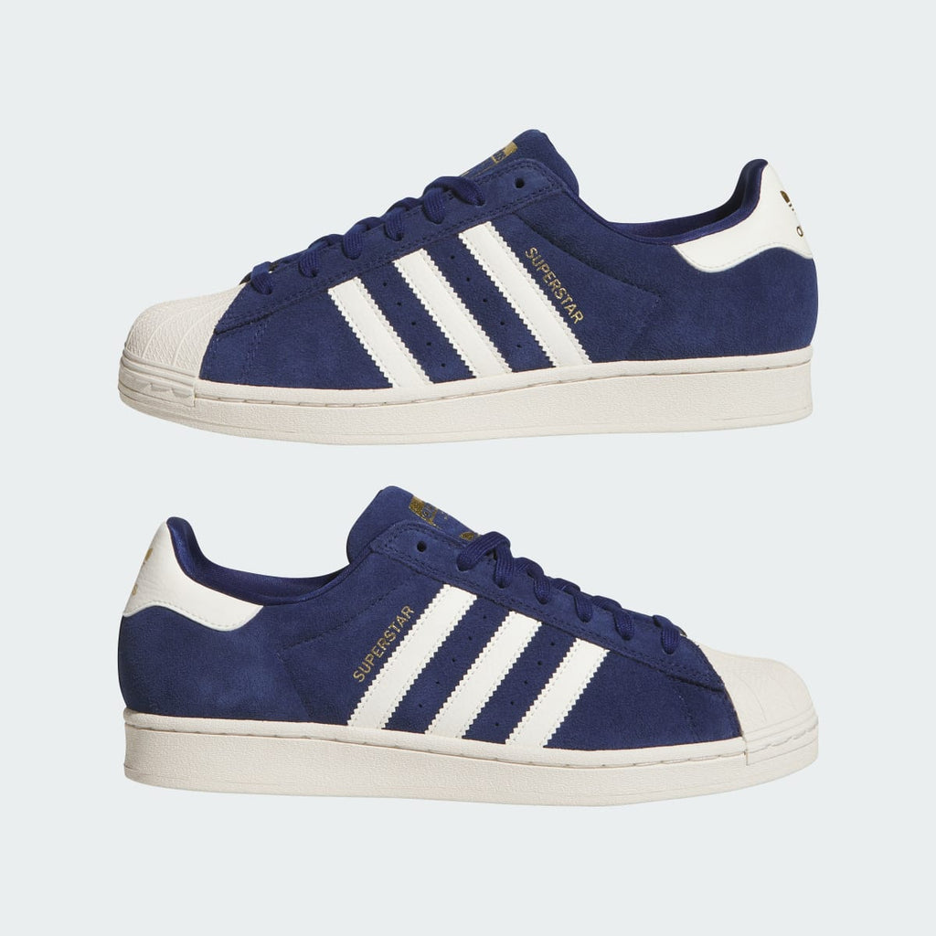 Adidas Men's SUPERSTAR ADV Shoes - Dark Blue / Chalk White / Gold Metallic - Image 7