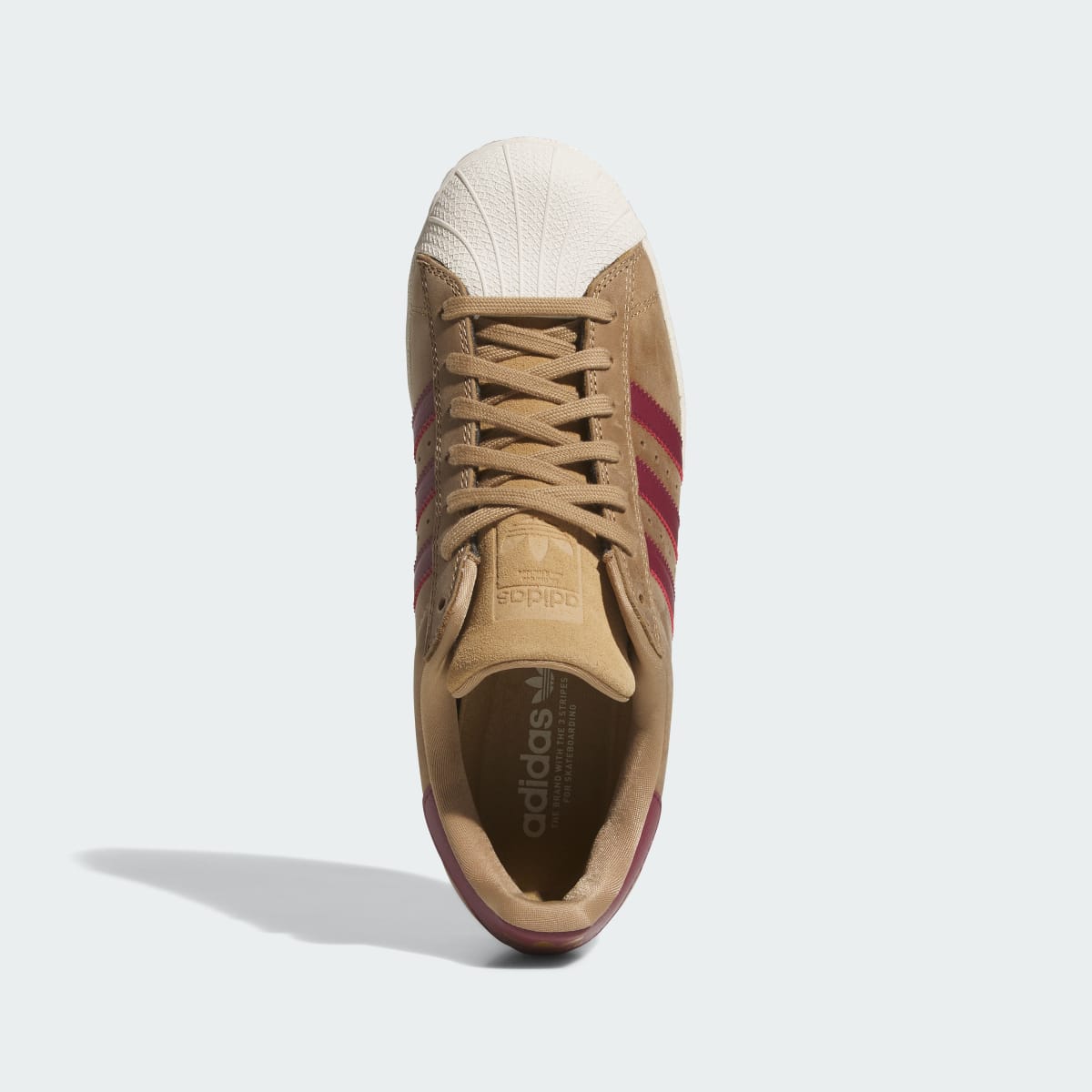 Adidas Men's SUPERSTAR ADV Shoes - Cardboard / Shadow Red / Gold Metallic - Image 2