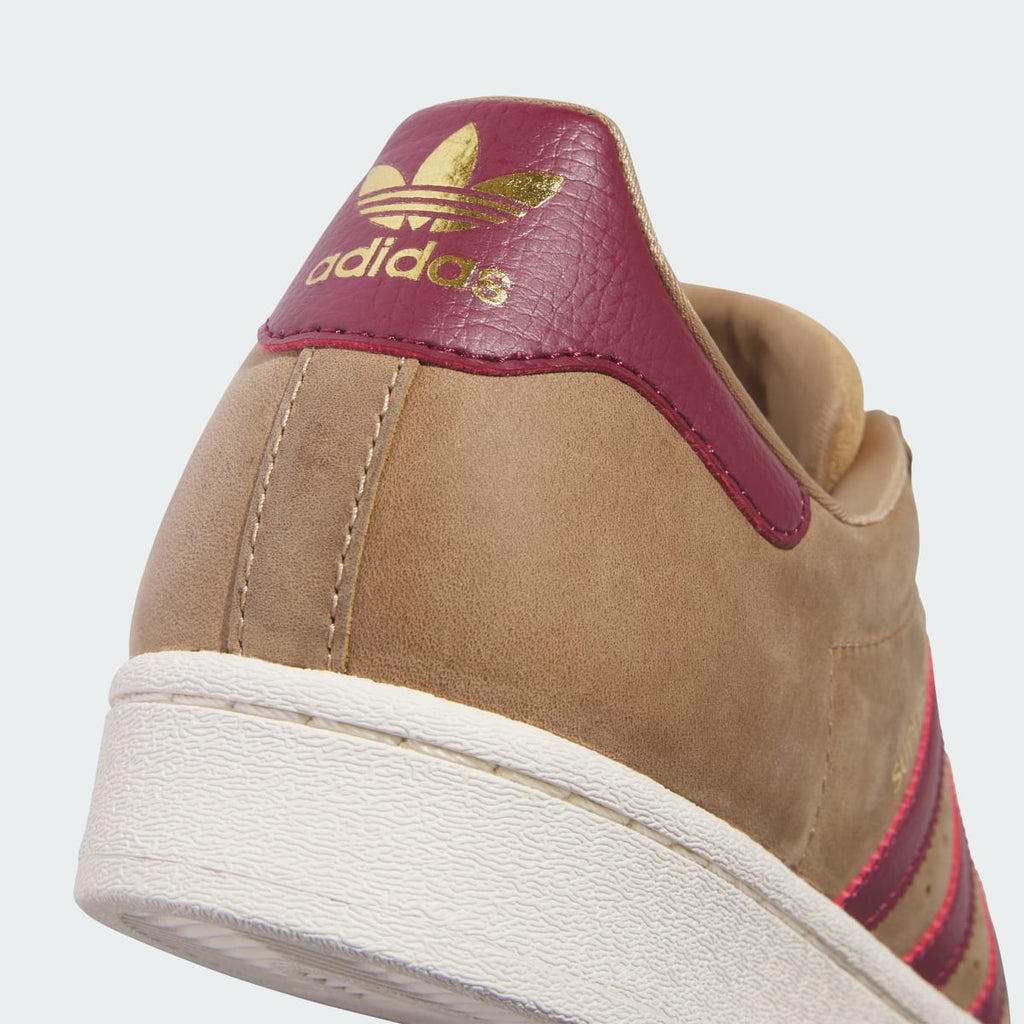 Adidas Men's SUPERSTAR ADV Shoes - Cardboard / Shadow Red / Gold Metallic - Image 9