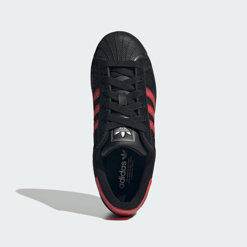 Adidas Women's SUPERSTAR II SHOES - Core Black / Better Scarlet / Silver Metallic - Image 3