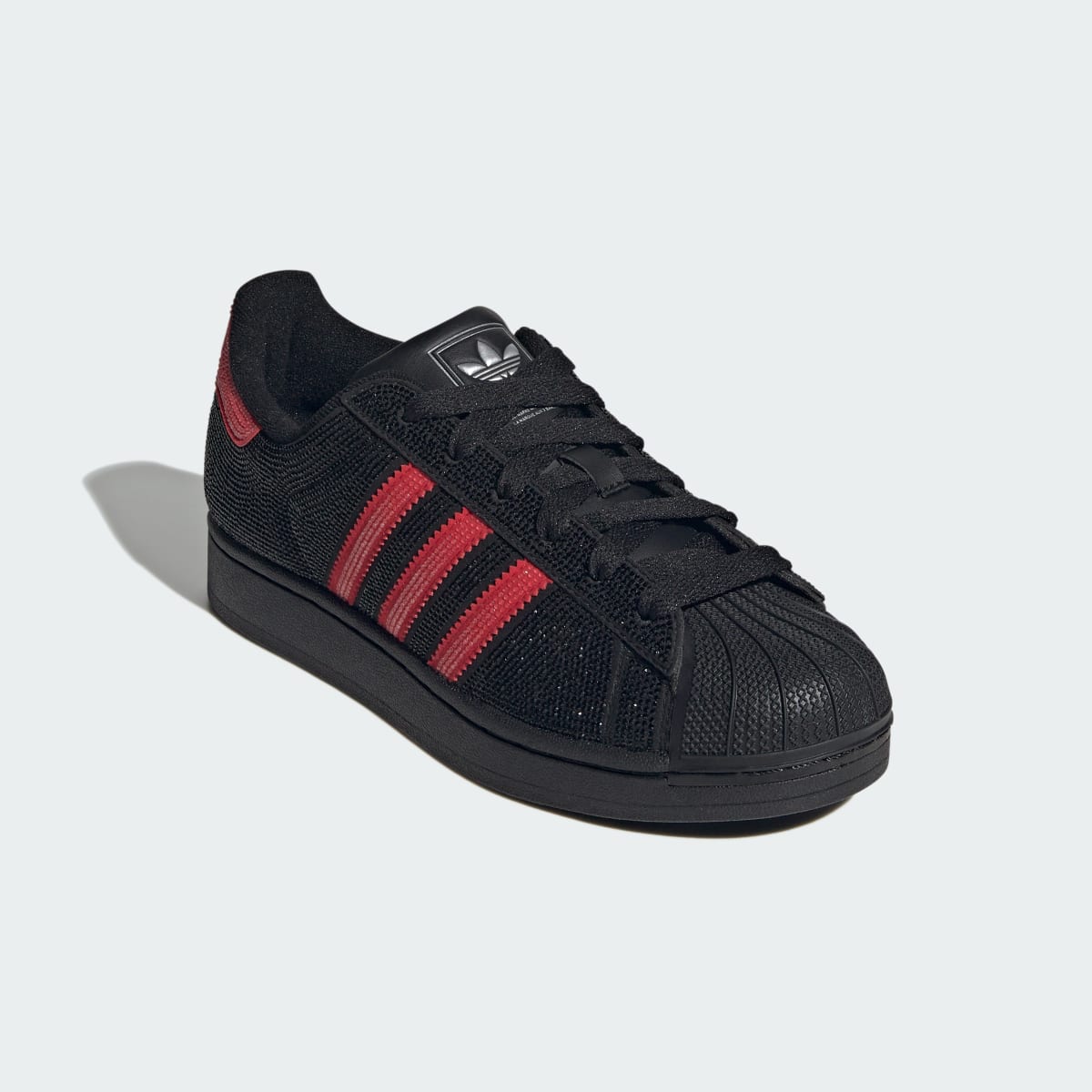 Adidas Women's SUPERSTAR II SHOES - Core Black / Better Scarlet / Silver Metallic - Image 5