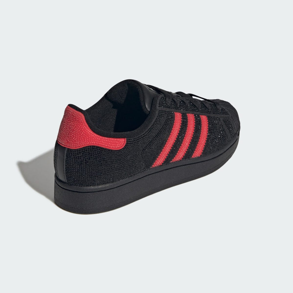 Adidas Women's SUPERSTAR II SHOES - Core Black / Better Scarlet / Silver Metallic - Image 6