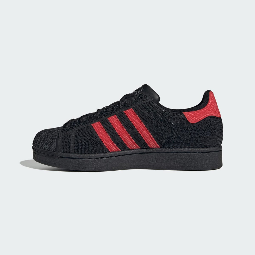 Adidas Women's SUPERSTAR II SHOES - Core Black / Better Scarlet / Silver Metallic - Image 7