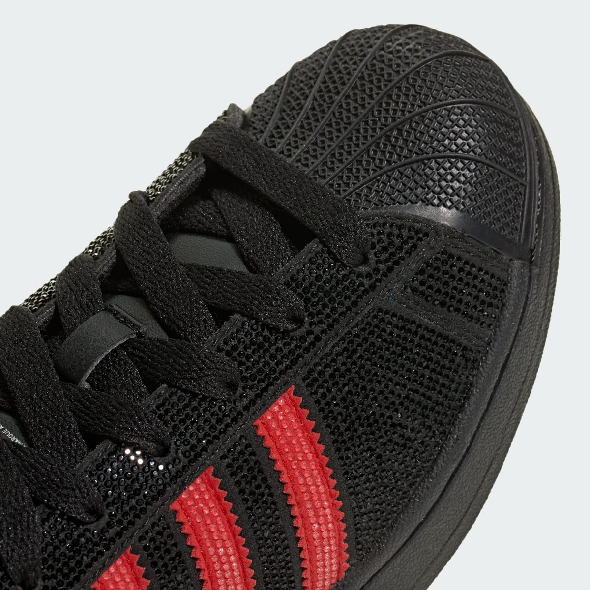Adidas Women's SUPERSTAR II SHOES - Core Black / Better Scarlet / Silver Metallic - Image 2