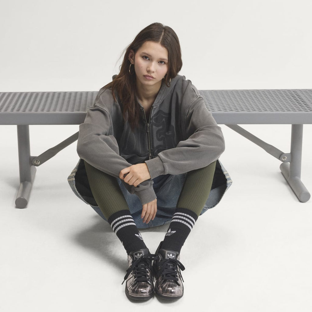 Adidas Women's SUPERSTAR II SHOES - Core Black / Core Black / Silver Metallic - Image 9