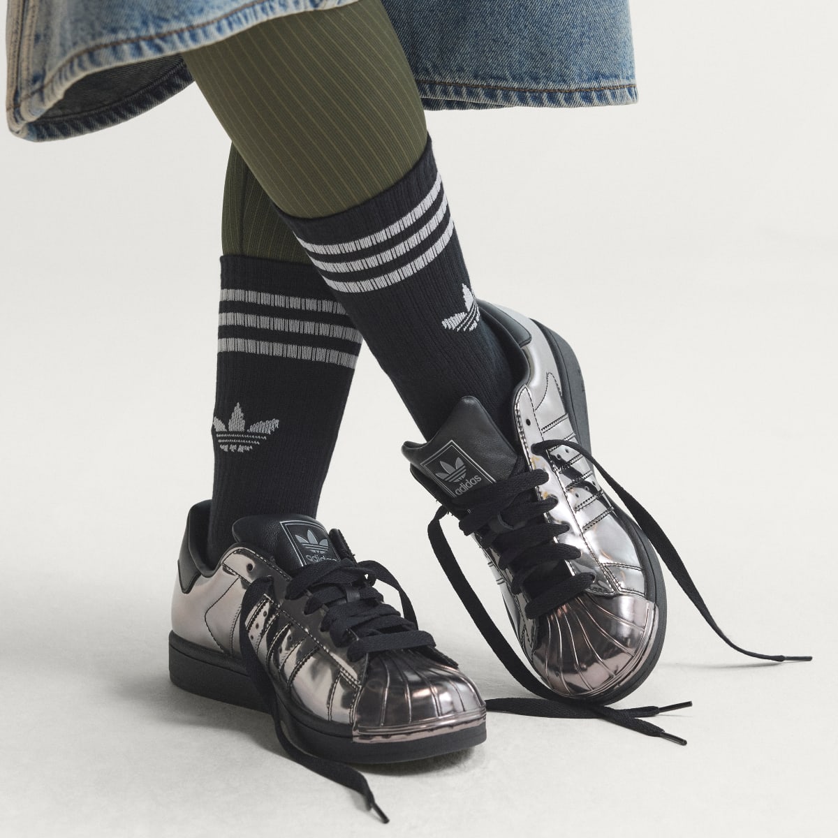 Adidas Women's SUPERSTAR II SHOES - Core Black / Core Black / Silver Metallic - Image 10