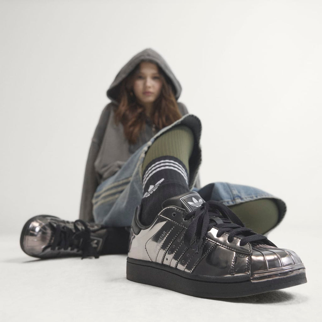 Adidas Women's SUPERSTAR II SHOES - Core Black / Core Black / Silver Metallic - Image 2