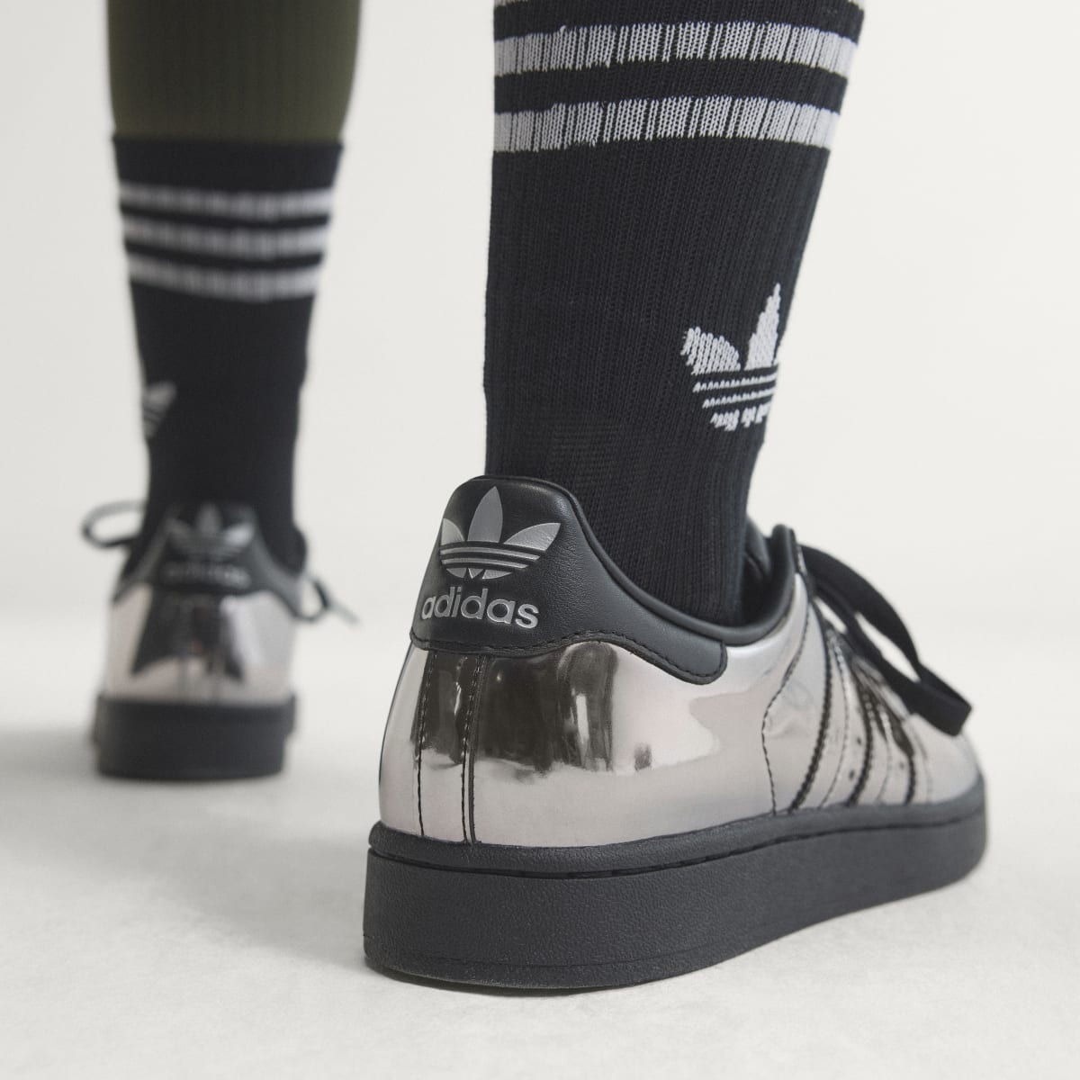 Adidas Women's SUPERSTAR II SHOES - Core Black / Core Black / Silver Metallic - Image 8
